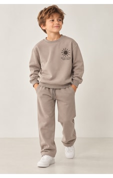 Luess Erkek Çocuk Sweatshirt Pantolon Eşofman Takımı 3 İplik Şardonsuz - Vizon Sütlü Kahve Luess Erkek Çocuk Sweatshirt Pantolon Eşofman Takımı 3 İplik Şardonsuz - Vizon Sütlü Kahve