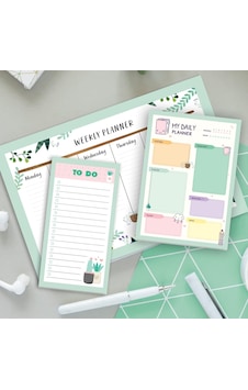 Haftalık, Günlük Planlayıcı Set - 50 Sayfa Tarihsiz Masaüstü Planner - Gençler, Kızlar, Yetişkinler İçin To Do List - 3 Parça - Green Serisi Çok Renkli Haftalık, Günlük Planlayıcı Set - 50 Sayfa Tarihsiz Masaüstü Planner - Gençler, Kızlar, Yetişkinler İçin To Do List - 3 Parça - Green Serisi Çok Renkli