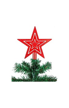 Yılbaşı Ağacı Tepelik Yıldız 20 Cm - Kırmızı Simli Çam Ağacı Tepe Süsü Diğer Yılbaşı Ağacı Tepelik Yıldız 20 Cm - Kırmızı Simli Çam Ağacı Tepe Süsü Diğer