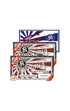 Viktoria Kumaş Boyası 19 Kahve Rengi 2Pk+Fiske Sabitleme 1Pk Viktoria Kumaş Boyası 19 Kahve Rengi 2Pk+Fiske Sabitleme 1Pk