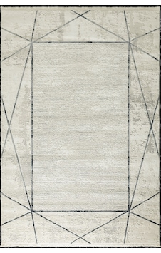 Çam Halı Mabeyn 12903 Krem Mavi Tuğra Halı Modern Desen Halı