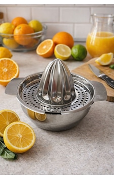 Qerhome Paslanmaz Çelik 304 Kalite Limon- Narenciye Sıkacağı Gümüş