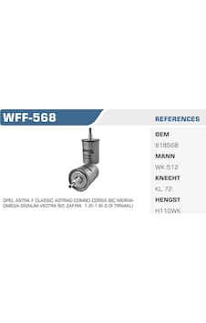 WINKEL WFF-568 Benzin Filtresi Marea Brava Bravo / Astra G Vectra B C Corsa B C Combo / Golf Polo III 94- Yakıt Filtresi 37881844 WINKEL WFF-568 Benzin Filtresi Marea Brava Bravo / Astra G Vectra B C Corsa B C Combo / Golf Polo III 94- Yakıt Filtresi 37881844