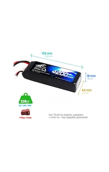 Leopard Power 4200 mAh 7.4V 2S 40C Lityum Polimer Lipo Batarya Pil T Plug Leopard Power 4200 mAh 7.4V 2S 40C Lityum Polimer Lipo Batarya Pil T Plug