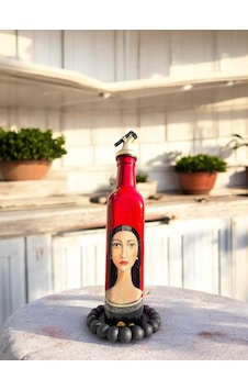500 Ml El Yapımı Kadın Portreli Cam Yağdanlık Sosluk, Sirkelik, Mutfak & Sofra Aksesuarı, Sunum Kırmızı 500 Ml El Yapımı Kadın Portreli Cam Yağdanlık Sosluk, Sirkelik, Mutfak & Sofra Aksesuarı, Sunum Kırmızı