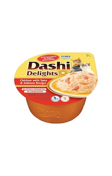 Inaba Dashi Delights Tavuk Ton Balığı & Somon Balıklı Kedi Çorbası 70 G