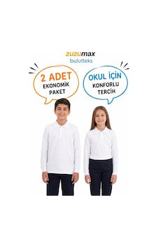 Bulutteks Okullu 2adet Polo Yaka Beyaz Uzunkol Okul Tişört Kıyafetleri Üniforması Çocuk Genç Bulutteks Okullu 2adet Polo Yaka Beyaz Uzunkol Okul Tişört Kıyafetleri Üniforması Çocuk Genç