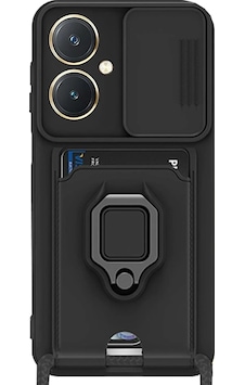 Cosmotex Newface Vivo Y27 Kılıf Zuma Kartvizitli Yüzüklü Silikon - Siyah