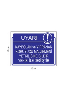 Metal Kaybolan Ve Yıpranan Koruyucu Malzemeni Yetkilisine Bildir Yenisi İle Değiştir 15x20 Cm Uyarı Metal Kaybolan Ve Yıpranan Koruyucu Malzemeni Yetkilisine Bildir Yenisi İle Değiştir 15x20 Cm Uyarı