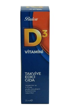 D3 Vitamini Takviye Edici Gıda 20 Ml