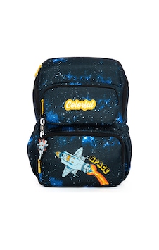 Maxim Space Sırt Çantası - Uzay Temalı Laptop Bölmeli Erkek Okul Çantası İlkokul Siyah