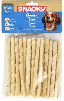 Snacky Burgu Çubuk Köpek Çiğneme Kemiği Beyaz 15'li 105 G Snacky Burgu Çubuk Köpek Çiğneme Kemiği Beyaz 15'li 105 G