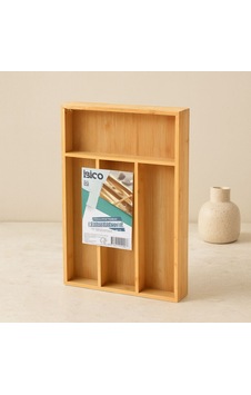 Bambu Çekmece Kaşıklık 22.4x33 Cm - 4 Bölmeli Çok Amaçlı Organizer Renkli