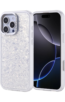 Apple Uyumlu iPhone 16 Pro Max Kılıf Taşlı Tasarımlı Zore Kapi Kapak Gümüş Apple Uyumlu iPhone 16 Pro Max Kılıf Taşlı Tasarımlı Zore Kapi Kapak Gümüş
