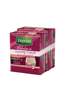 Depend Emici Külot Kadın Büyük Large 2 x 9'lu Depend Emici Külot Kadın Büyük Large 2 x 9'lu