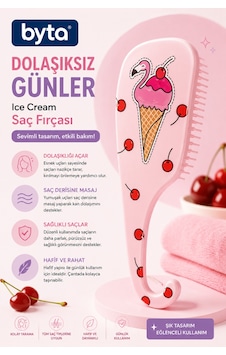 Ice Cream Desenli Saç Fırçası Dolaşık Açıcı, Yumuşak Uçlu Ergonomik Günlük Tarama Fırçası Ice Cream Desenli Saç Fırçası Dolaşık Açıcı, Yumuşak Uçlu Ergonomik Günlük Tarama Fırçası