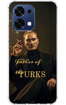Oppo A6 Pro Uyumlu Atatürk Father Of The Turks Baskılı Silikon Kılıf Renkli Oppo A6 Pro Uyumlu Atatürk Father Of The Turks Baskılı Silikon Kılıf Renkli
