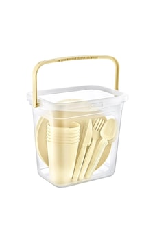 Akay Plastik Ak519 6 Kişilik Piknik Seti Bej Akay Plastik Ak519 6 Kişilik Piknik Seti Bej
