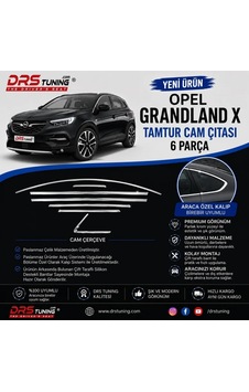 Opel Grandland X Krom Cam Çıtası 6 Parça