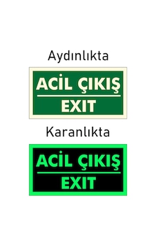 Fotolümen Fosforlu Acil Çıkış/Exıt Yön Levhası Fotolümen Fosforlu Acil Çıkış/Exıt Yön Levhası