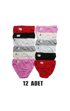 Kadın Bikini Külot Karışık Renk Paketi 12 Adet 001 Kadın Bikini Külot Karışık Renk Paketi 12 Adet 001