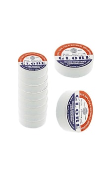 Globe No210-by-10 ,19mmx10mt 10-adet Beyaz İzole Bant Globe No210-by-10 ,19mmx10mt 10-adet Beyaz İzole Bant