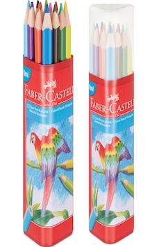 Faber-Castell 12'li Tam Boy Üçgen Tüp Kuru Boya Kalemi – Ergonomik Tasarım, Canlı Renkler