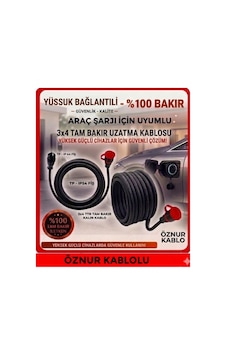 Öznur Evden Araç Şarjı Uyumlu 30 Metre 3x4 Mm Ttr Tam Bakır Yağmur Altında Kullanıma Uygun Uzatma Seyyar - 877035726 Öznur Evden Araç Şarjı Uyumlu 30 Metre 3x4 Mm Ttr Tam Bakır Yağmur Altında Kullanıma Uygun Uzatma Seyyar - 877035726