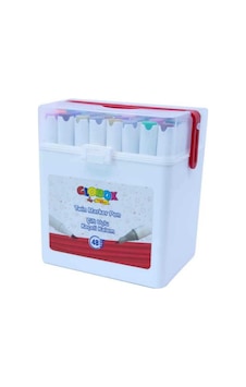 Globox Twin Marker Set Çift Uçlu Keçeli Kalem 48 Renk Plastik Çantalı Çok Renkli Globox Twin Marker Set Çift Uçlu Keçeli Kalem 48 Renk Plastik Çantalı Çok Renkli
