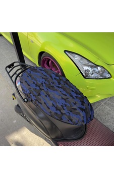 Mavi Gri Kamuflaj Desenli Penye Motosiklet Kılıfı -motor