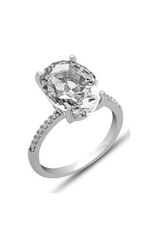 Gümüş Ice Cut Oval Zirkon Taşlı Kadın Yüzük Çok Renkli Gümüş Ice Cut Oval Zirkon Taşlı Kadın Yüzük Çok Renkli