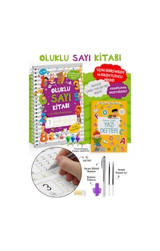 Oluklu Sayı Kitabı - Sihirli Kalem Seti - Kabartmalı Yeniden Kullanılabilir Yazma Öğrenme Kitabı Oluklu Sayı Kitabı - Sihirli Kalem Seti - Kabartmalı Yeniden Kullanılabilir Yazma Öğrenme Kitabı