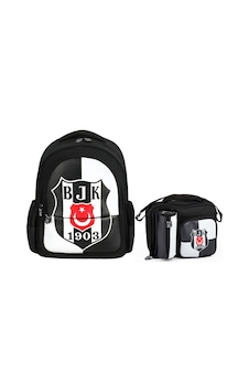 Beşiktaş Lisanslı Okul Sırt Çantası Ve Beslenme Çantası Seti - Setme25360b Siyah