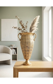 Metal Dekoratif Antik Gold Vazo 63 X 27 Cm Antika Altın Metal Dekoratif Antik Gold Vazo 63 X 27 Cm Antika Altın