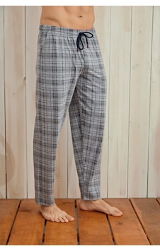 Kly Ince Tek Alt Çok Rahat Ekoseli Pamuk Pijama Gri Kly Ince Tek Alt Çok Rahat Ekoseli Pamuk Pijama Gri