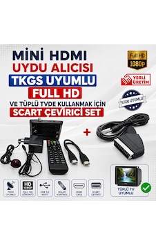 Ncpline Mini Hdmı Uydu Alıcısı Tkgs Uyumlu Full Hd Ve Tüplü Tvde Kullanmak İçin Scart Çevirici Set Ncpline Mini Hdmı Uydu Alıcısı Tkgs Uyumlu Full Hd Ve Tüplü Tvde Kullanmak İçin Scart Çevirici Set