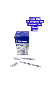 Pensan 2305 0,5 Mm İğne Uç Mavi Tükenmez Kalem 50 Adet 1 Paket Çok Renkli Pensan 2305 0,5 Mm İğne Uç Mavi Tükenmez Kalem 50 Adet 1 Paket Çok Renkli