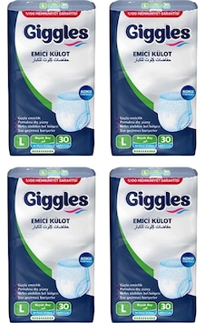 Giggles Külotlu Yetişkin Hasta Bezi Büyük Boy L Beden 30 Lu X 4 Adet Giggles Külotlu Yetişkin Hasta Bezi Büyük Boy L Beden 30 Lu X 4 Adet