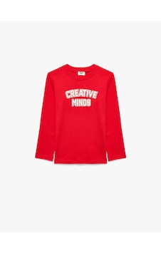Koton Pamuklu Baskılı Kırmızı Erkek Çocuk Uzun Kollu T-shirt 7wkb10150tk