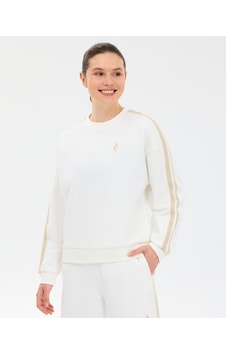 Skechers W Lw Fleece Loose Fit Sweatshirt Kadın Beyaz Sweatshirt S2610029-3855 Skechers W Lw Fleece Loose Fit Sweatshirt Kadın Beyaz Sweatshirt S2610029-3855