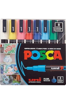 Uni Posca 3M Boyama Markörü Ana Renkler 8'li Set Uni Posca 3M Boyama Markörü Ana Renkler 8'li Set