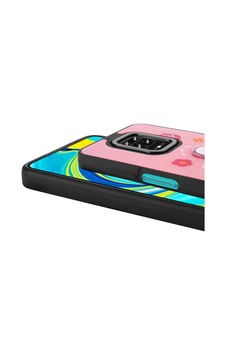 Xiaomi Redmi Note 9 Pro Kılıf Parlayan Kabartmalı İkonik Figürlü Zore Amas Silikon Kapak Siyah
