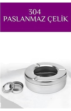 Inox Çelik Küllük 13cm X 4 Cm Modern, Hijyenik Ve Dayanıklı Tasarım 721604