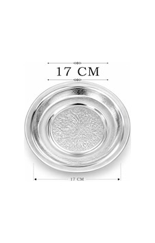 Gül Mutfak 17 Cm - Desenli Krom Çelik Meze Ve Servis Tabağı Çok Amaçlı Paslanmaz Çelik Inox Gül Mutfak 17 Cm - Desenli Krom Çelik Meze Ve Servis Tabağı Çok Amaçlı Paslanmaz Çelik Inox