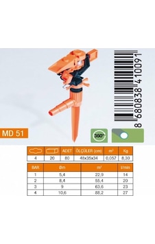 Medalyan Md 51 Açı Ayarlı Sprink Saplamalı