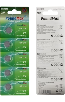 Poundmax 1216 Dl1216 3v Lityum Düğmeli Pil 5'li Paket Poundmax 1216 Dl1216 3v Lityum Düğmeli Pil 5'li Paket