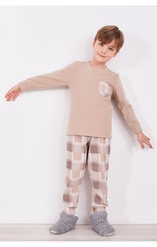 Arnetta Ekoseli Bej Erkek Çocuk Uzun Kol Pijama Takım Bej Arnetta Ekoseli Bej Erkek Çocuk Uzun Kol Pijama Takım Bej