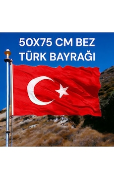 50x75 Cm Bez Türk Bayrağı Kaliteli Kumaş Malzeme