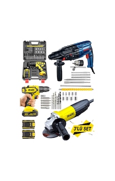 Dragro DRG-3lü58 Sarı 3 Lü Set 3000 W Taşlama-4200 W Kırıcı Delici Hilti-58 V Setli Şarjlı Matkap Sarı Dragro DRG-3lü58 Sarı 3 Lü Set 3000 W Taşlama-4200 W Kırıcı Delici Hilti-58 V Setli Şarjlı Matkap Sarı
