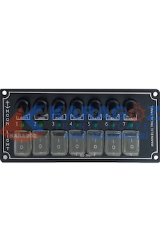 MOONLIHT YATAY 7'Lİ SWITCH PANEL SİGORTALI MOONLIHT YATAY 7'Lİ SWITCH PANEL SİGORTALI